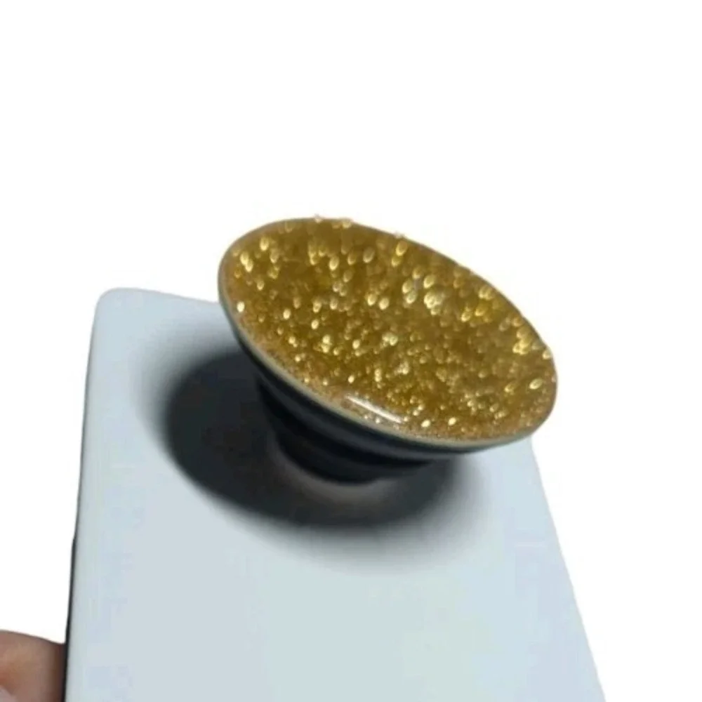 6-R PopSockets Magsafe Popwallet Stand/Grip - White/Gold Glitter (Referb) ⬇️